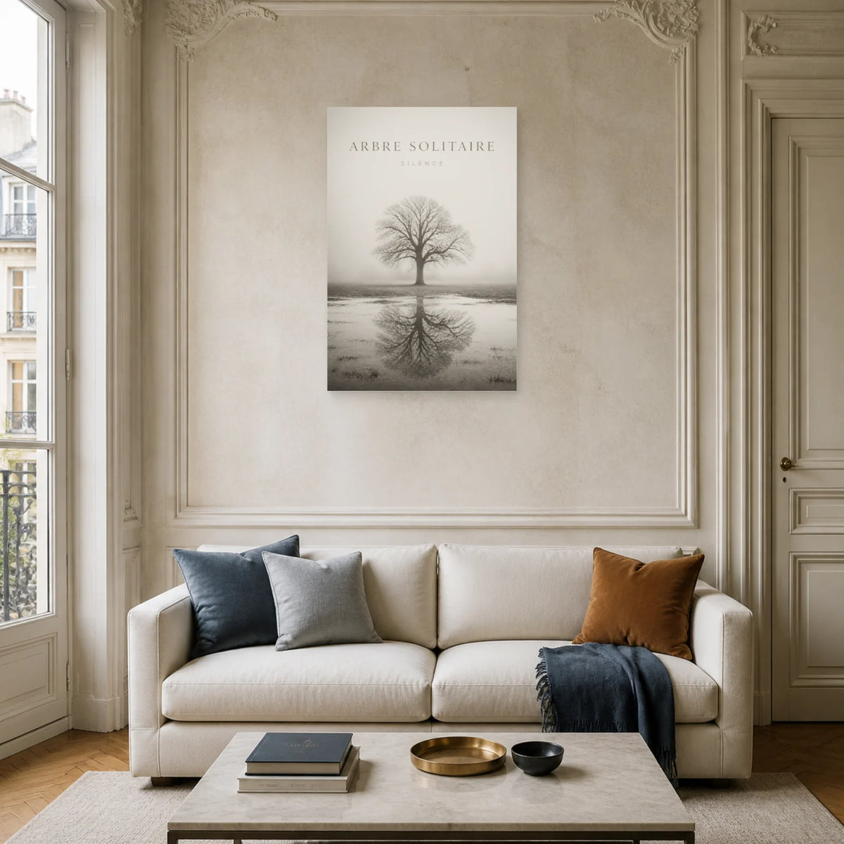 Affiche Arbre Solitaire – Silence dans un salon - Art Virtuoso