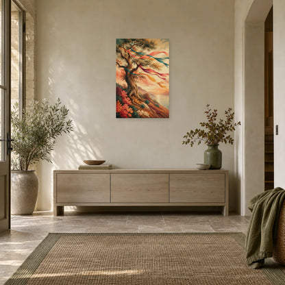 Affiche Arbre aux souhaits – Rubans du vent dans une entrée ou un couloir - Art Virtuoso