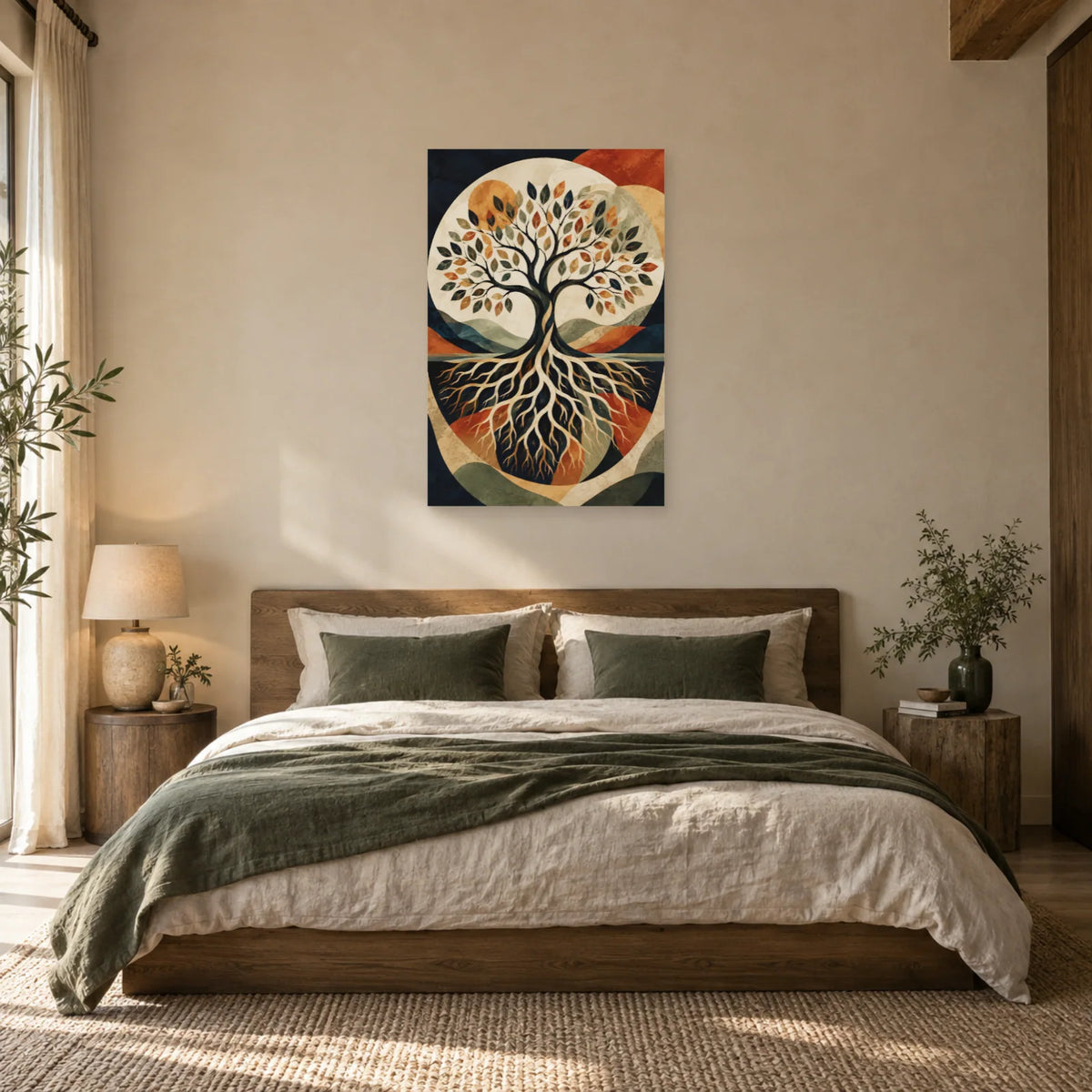 Affiche Arbre de vie – Équilibre des racines dans une chambre - Art Virtuoso