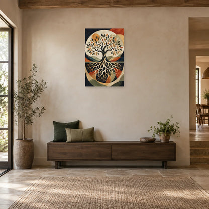 Affiche Arbre de vie – Équilibre des racines dans une entrée ou un couloir - Art Virtuoso