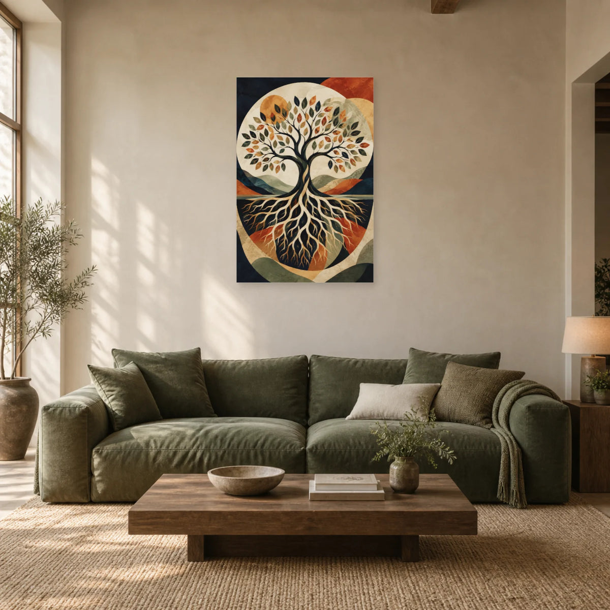 Affiche Arbre de vie – Équilibre des racines dans un salon - Art Virtuoso