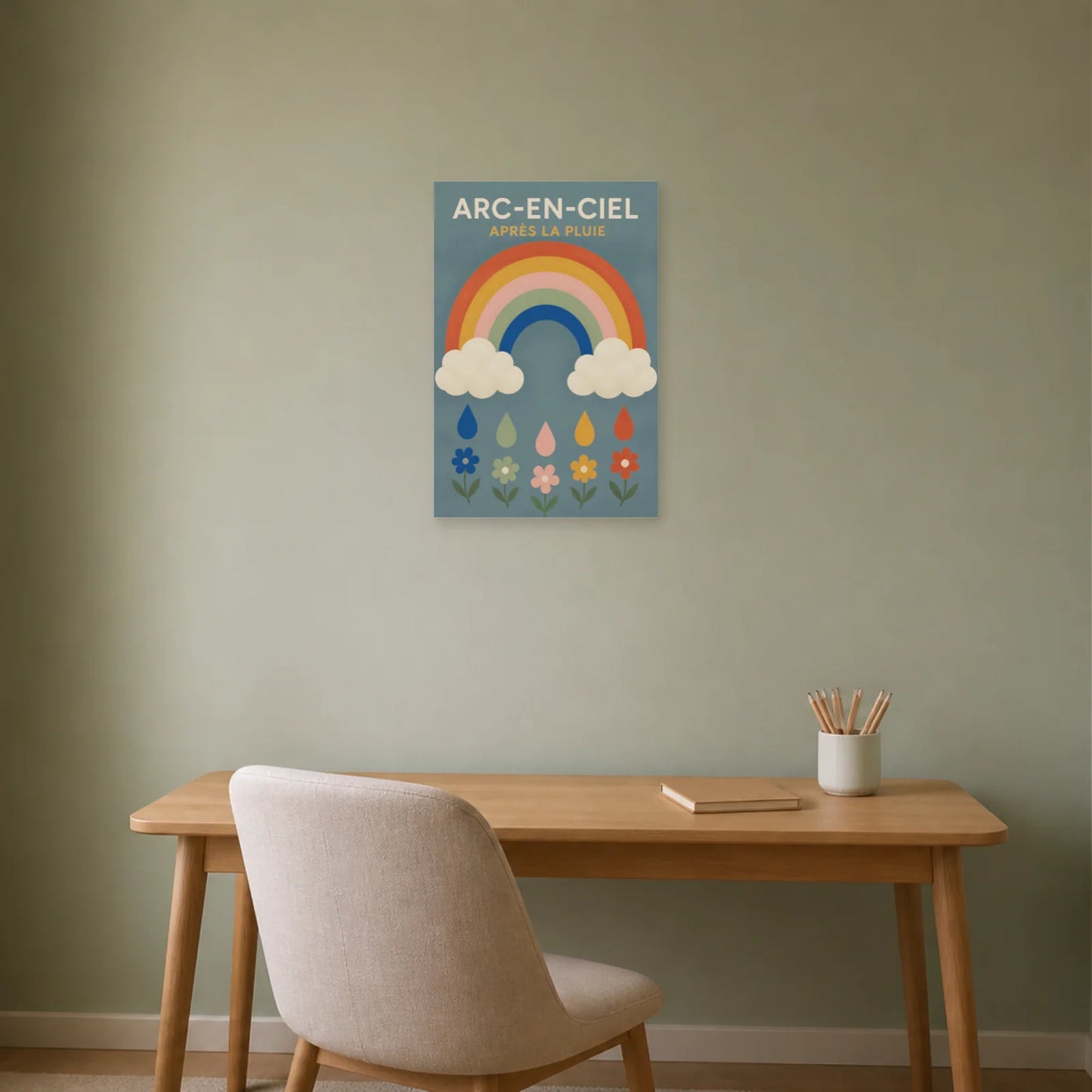 Affiche Arc-en-Ciel – Après la Pluie dans un bureau - Art Virtuoso