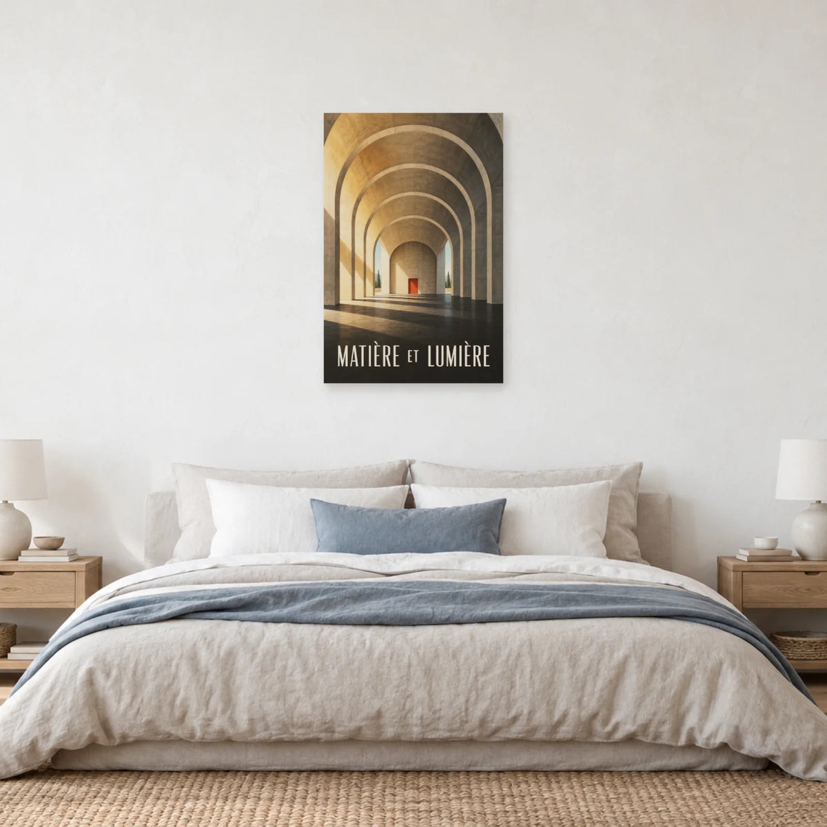 Affiche architecture béton et halle voûtée dans une chambre - Art Virtuoso