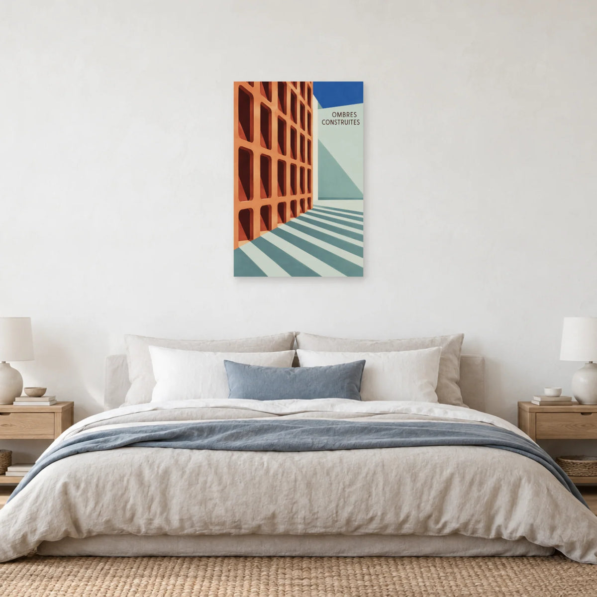 Affiche architecture claustra en terre cuite dans une chambre - Art Virtuoso