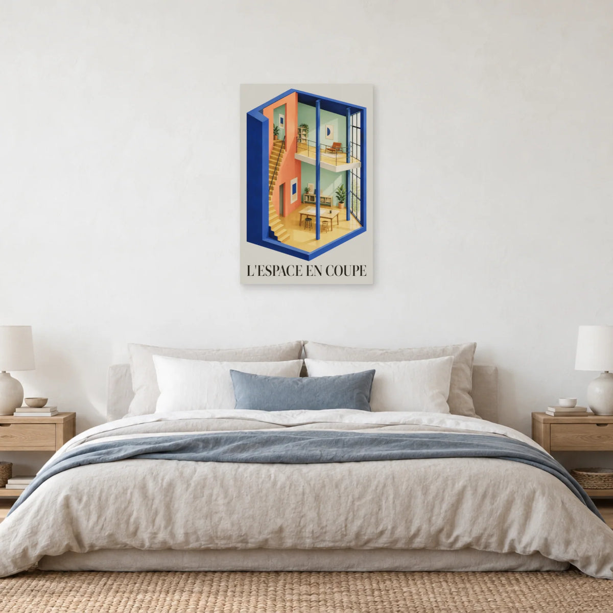 Affiche architecture coupe d'atelier dans une chambre - Art Virtuoso