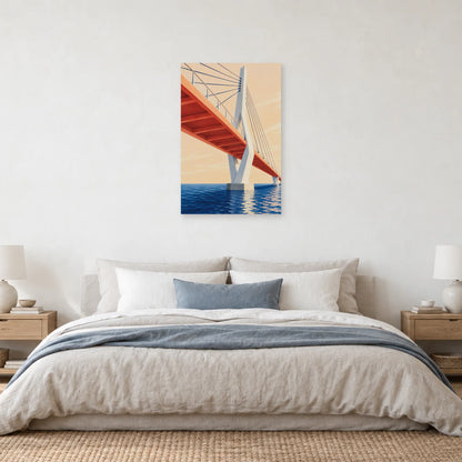 Affiche architecture passerelle à haubans dans une chambre - Art Virtuoso
