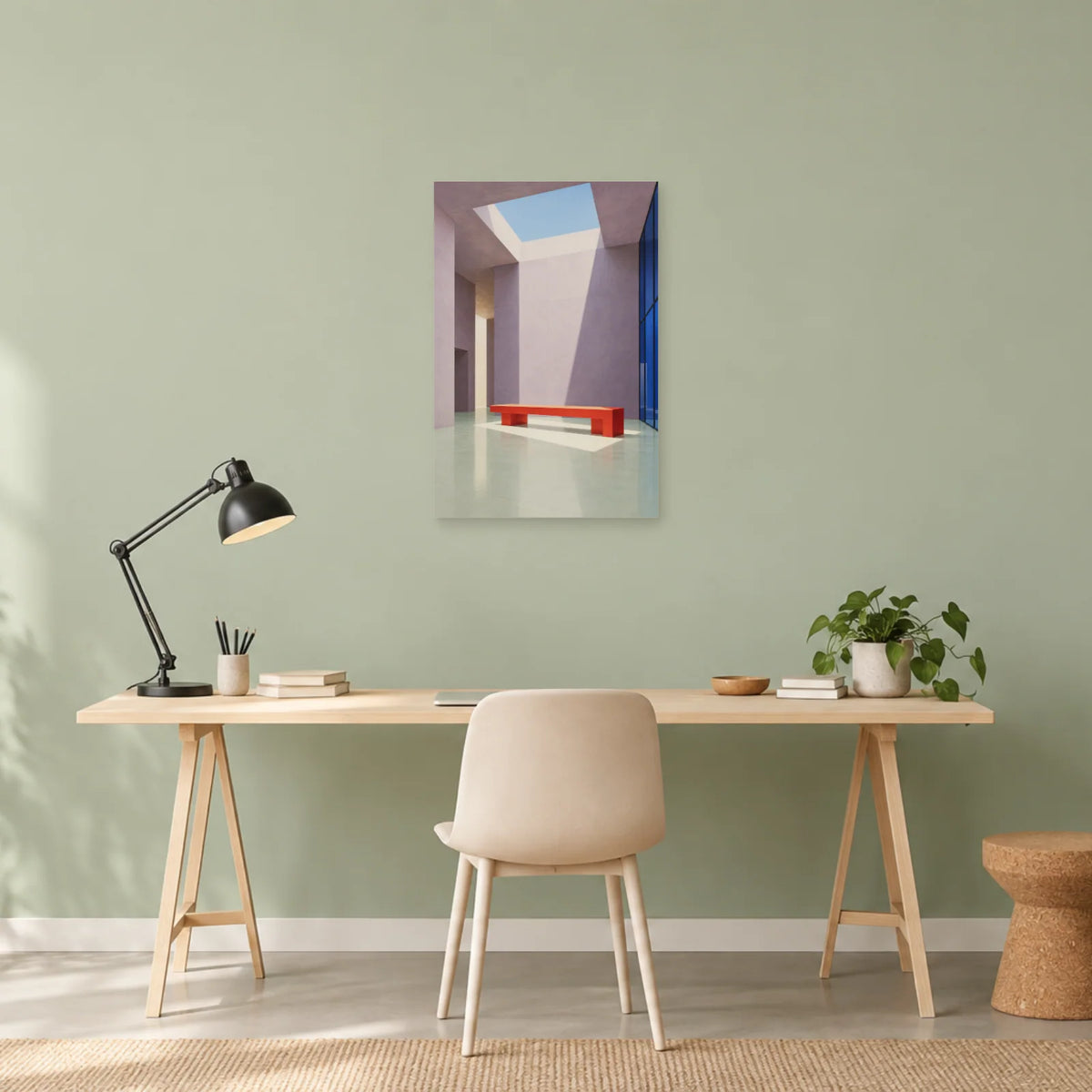 Affiche architecture patio et lanterneau dans un bureau - Art Virtuoso