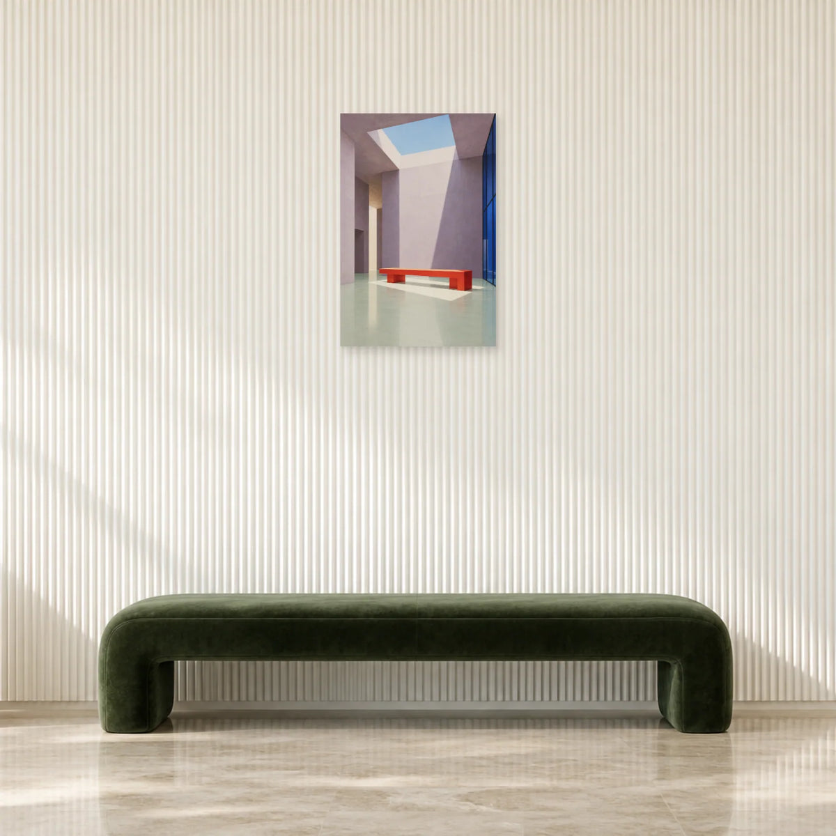 Affiche architecture patio et lanterneau dans une entrée ou un couloir - Art Virtuoso