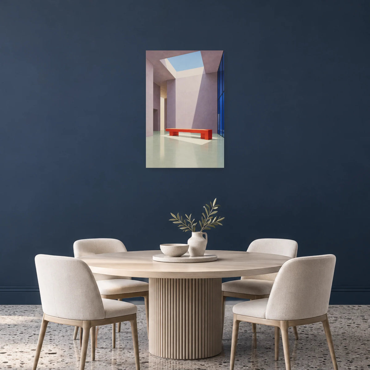 Affiche architecture patio et lanterneau dans une salle à manger - Art Virtuoso