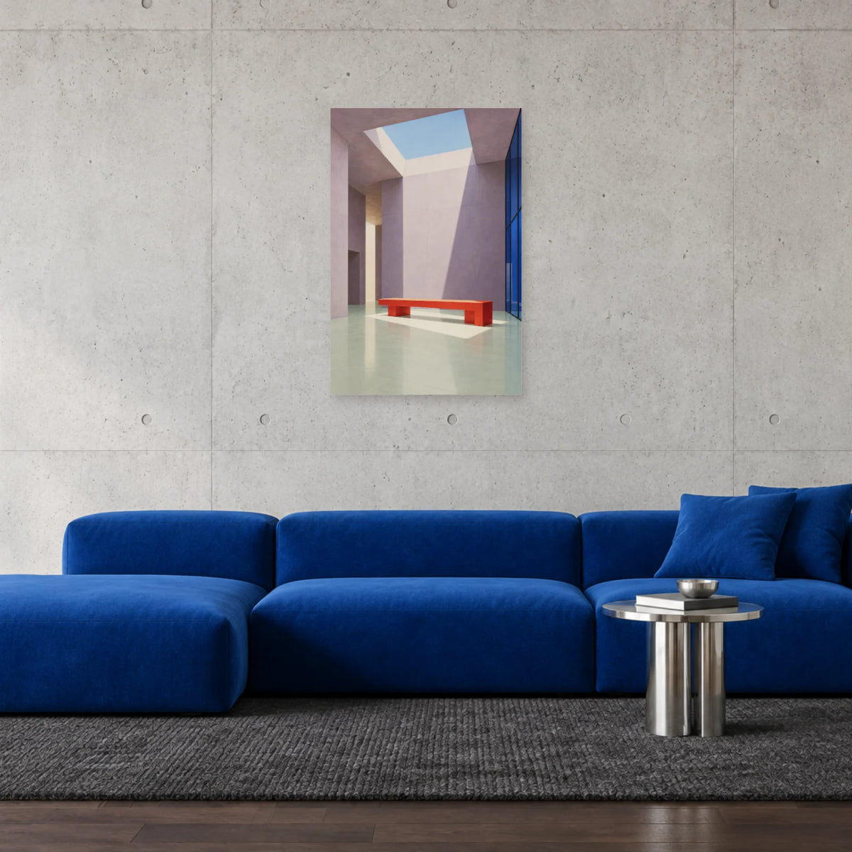 Affiche architecture patio et lanterneau dans un salon - Art Virtuoso