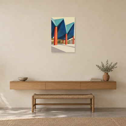 Affiche architecture toiture en plis dans une entrée ou un couloir - Art Virtuoso