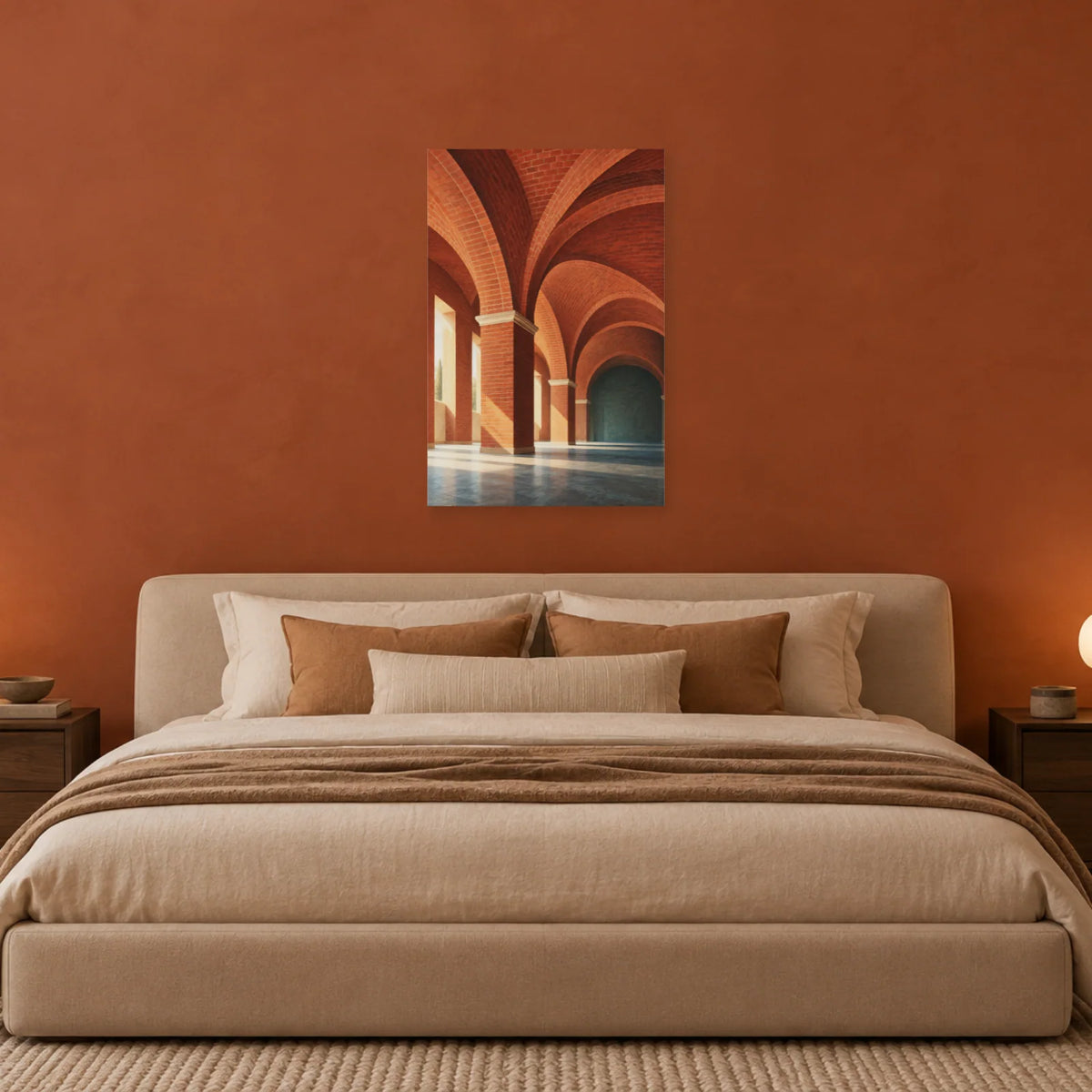 Affiche architecture voûtes de brique dans une chambre - Art Virtuoso