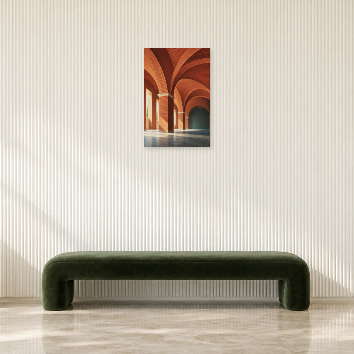 Affiche architecture voûtes de brique dans une entrée ou un couloir - Art Virtuoso