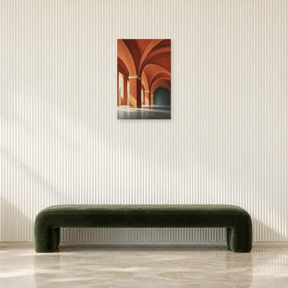 Affiche architecture voûtes de brique dans une entrée ou un couloir - Art Virtuoso