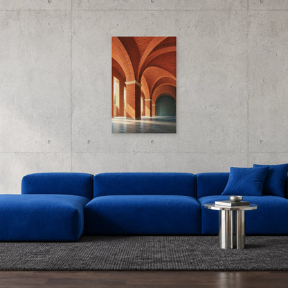 Affiche architecture voûtes de brique dans un salon - Art Virtuoso