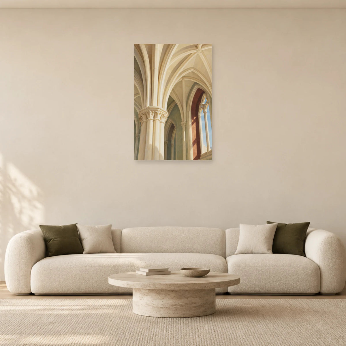 Affiche architecture voûtes nervurées dans un salon - Art Virtuoso