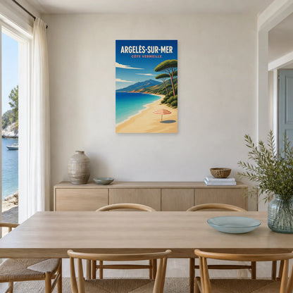 Affiche Argelès-sur-Mer – Côte Vermeille dans une salle à manger - Art Virtuoso