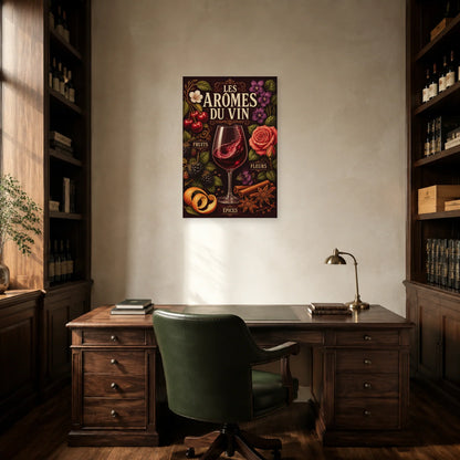 Affiche Les arômes du vin dans un bureau - Art Virtuoso
