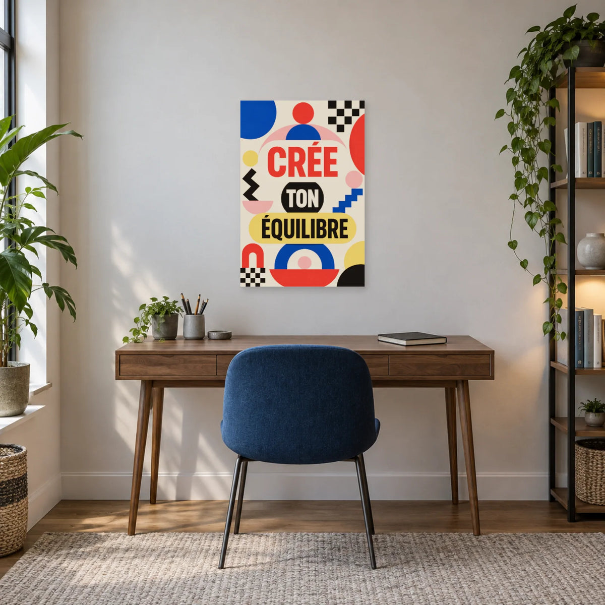 Affiche abstraite géométrique – Crée ton équilibre dans un bureau - Art Virtuoso