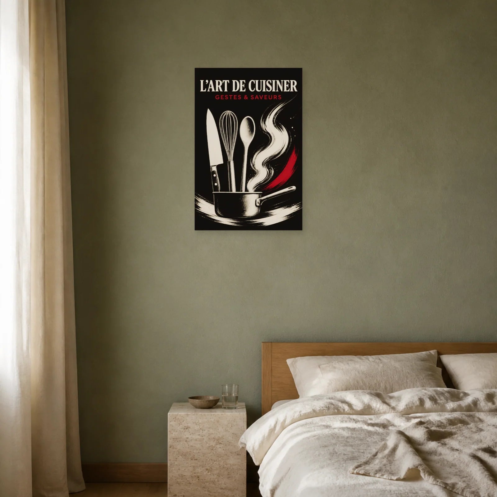 Affiche L’Art de Cuisiner – Gestes & Saveurs dans une chambre - Art Virtuoso