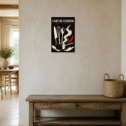 Affiche L’Art de Cuisiner – Gestes & Saveurs dans une entrée ou un couloir - Art Virtuoso