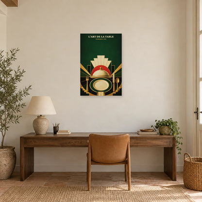 Affiche L’Art de la Table – Élégance 1930 dans un bureau - Art Virtuoso