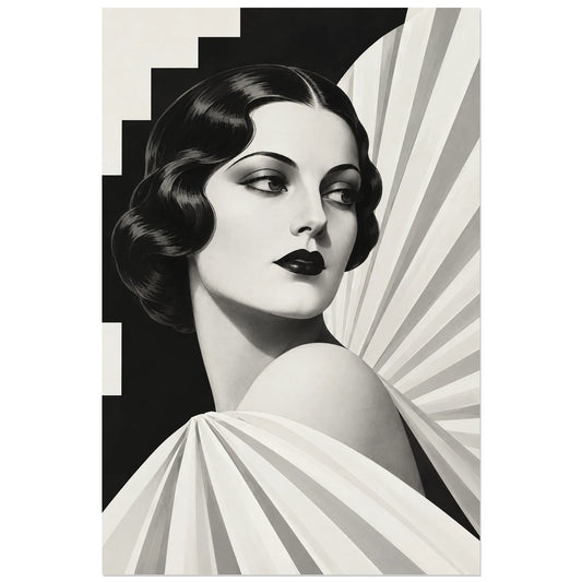 Vue du format 30 × 45 cm : visage de trois quarts et cheveux courts ondulés
