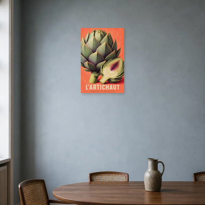 Affiche L’Artichaut – Forme & Saveur dans une salle à manger - Art Virtuoso