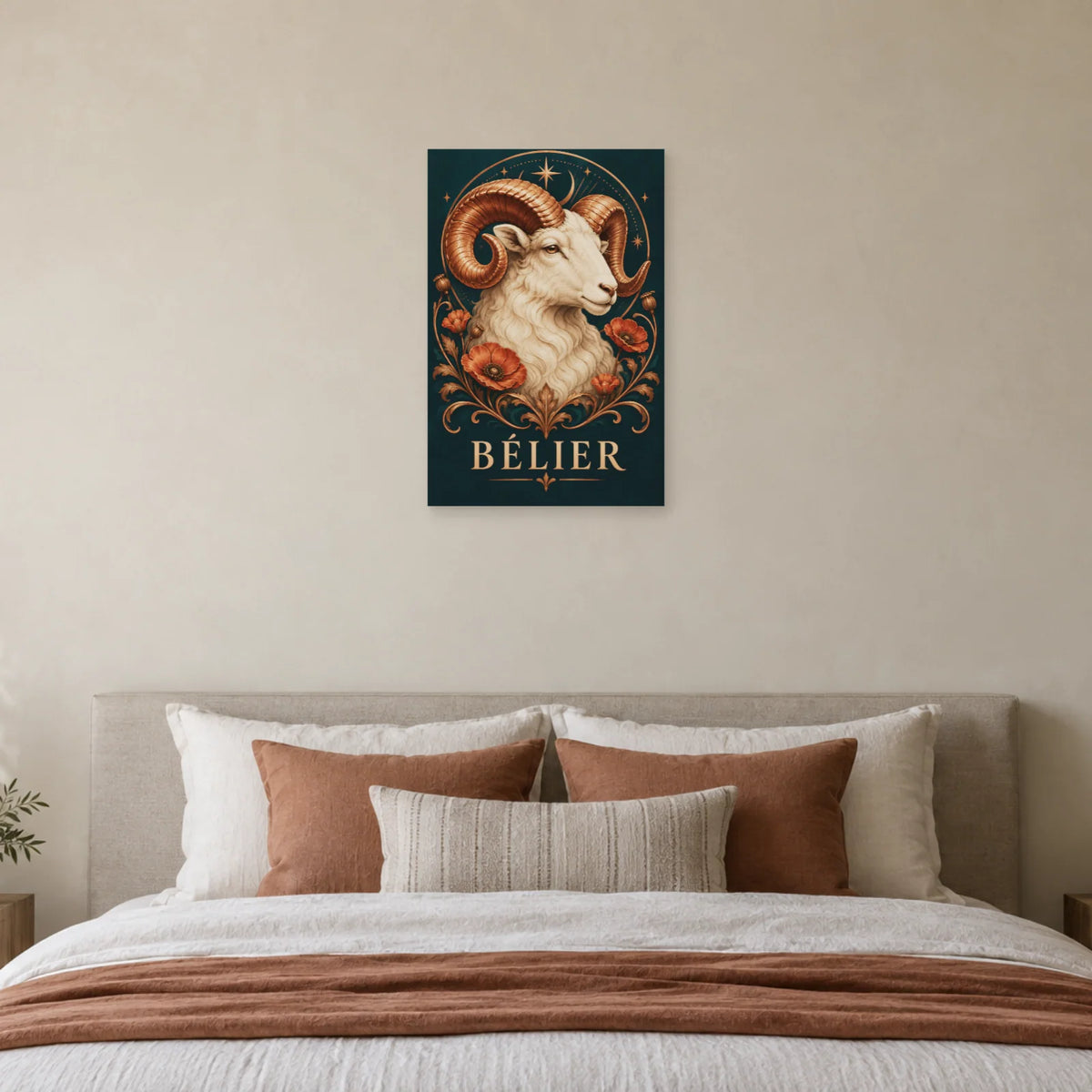 Affiche Astrologique Bélier - Ornement céleste dans une chambre - Art Virtuoso