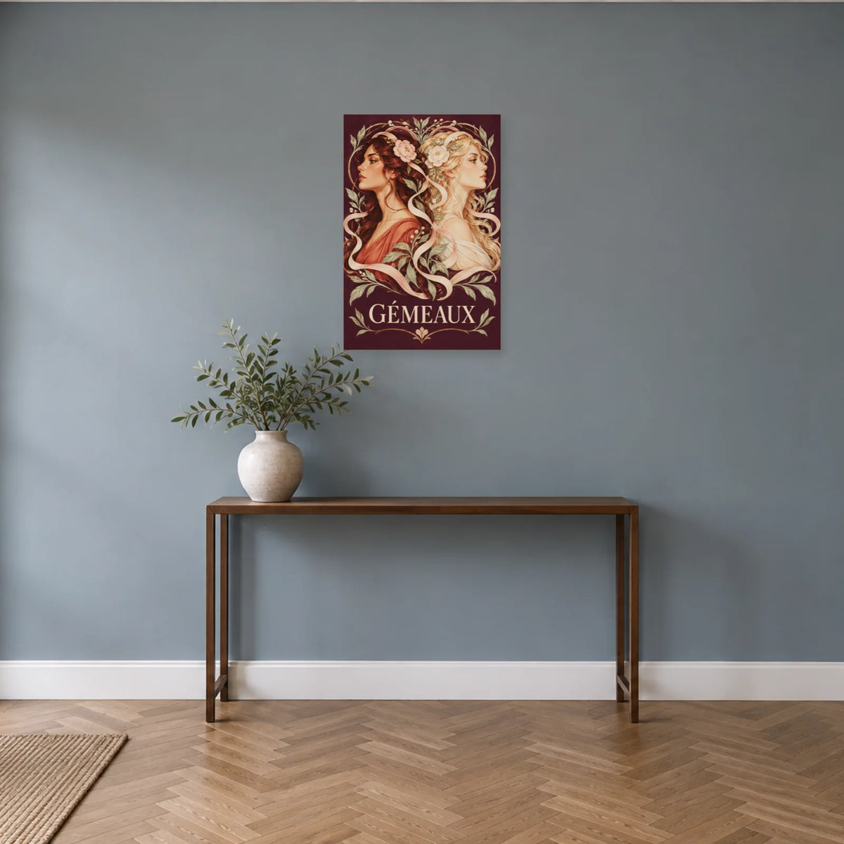 Affiche Astrologique Gémeaux - Ornement céleste dans une entrée ou un couloir - Art Virtuoso