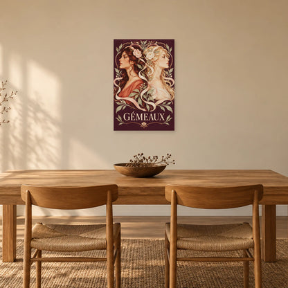 Affiche Astrologique Gémeaux - Ornement céleste dans une salle à manger - Art Virtuoso