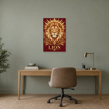 Affiche Astrologique Lion - Ornement céleste dans un bureau - Art Virtuoso