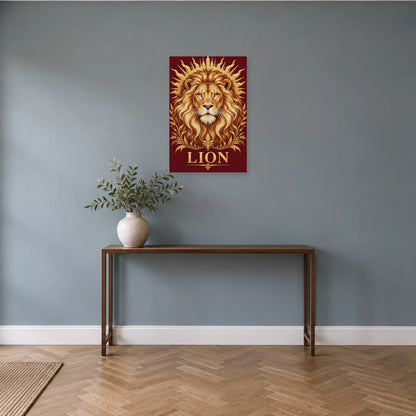 Affiche Astrologique Lion - Ornement céleste dans une entrée ou un couloir - Art Virtuoso