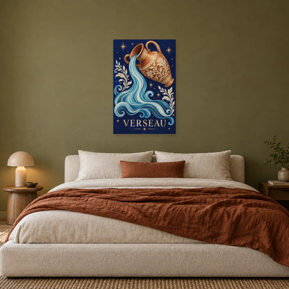 Affiche Astrologique Verseau - Ornement céleste dans une chambre - Art Virtuoso