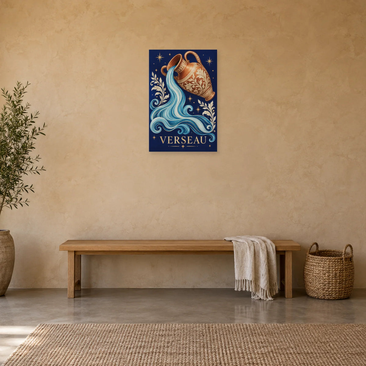 Affiche Astrologique Verseau - Ornement céleste dans une entrée ou un couloir - Art Virtuoso
