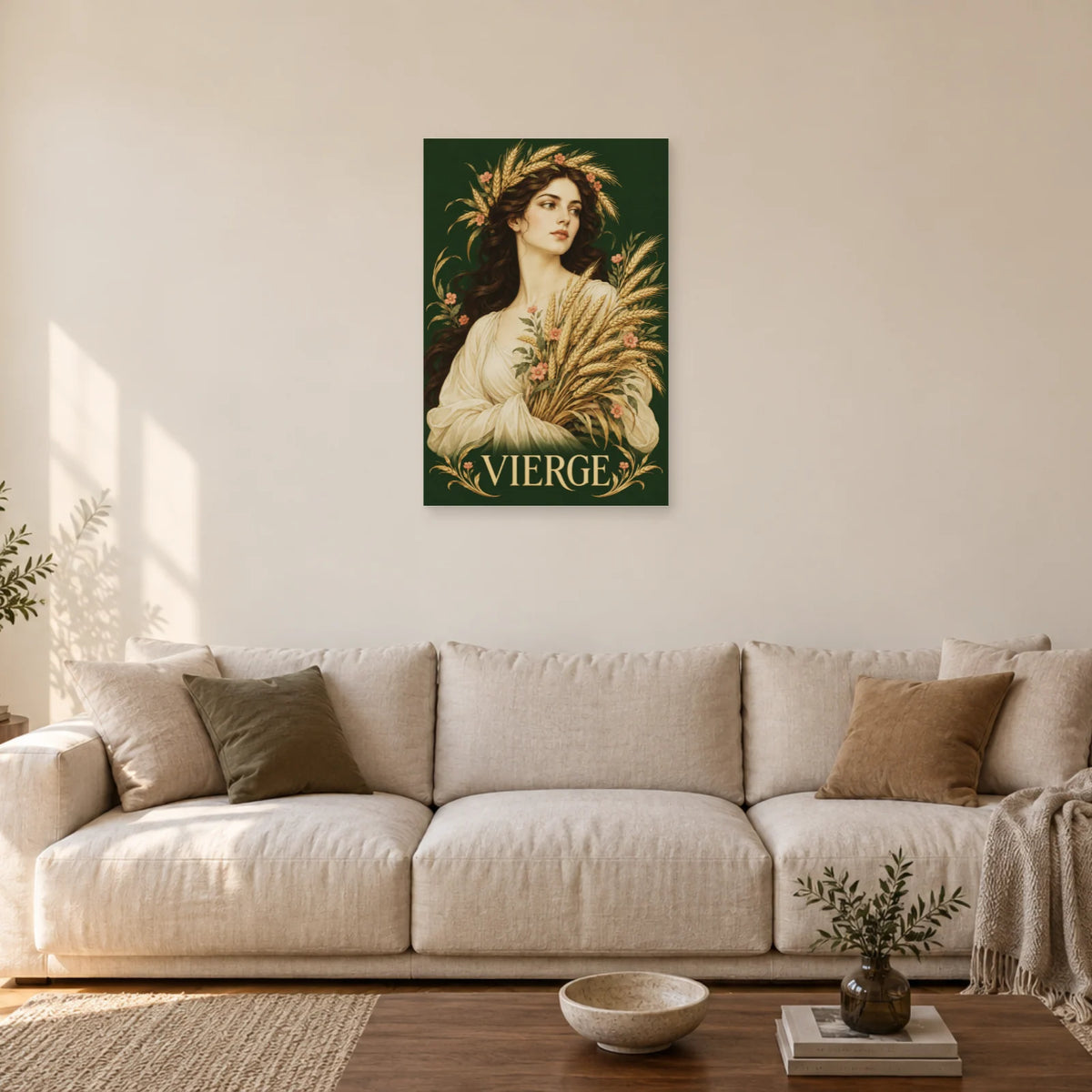 Affiche Astrologique Vierge - Ornement céleste dans un salon - Art Virtuoso