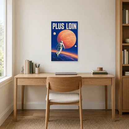 Affiche Astronaute – Plus loin dans un bureau - Art Virtuoso