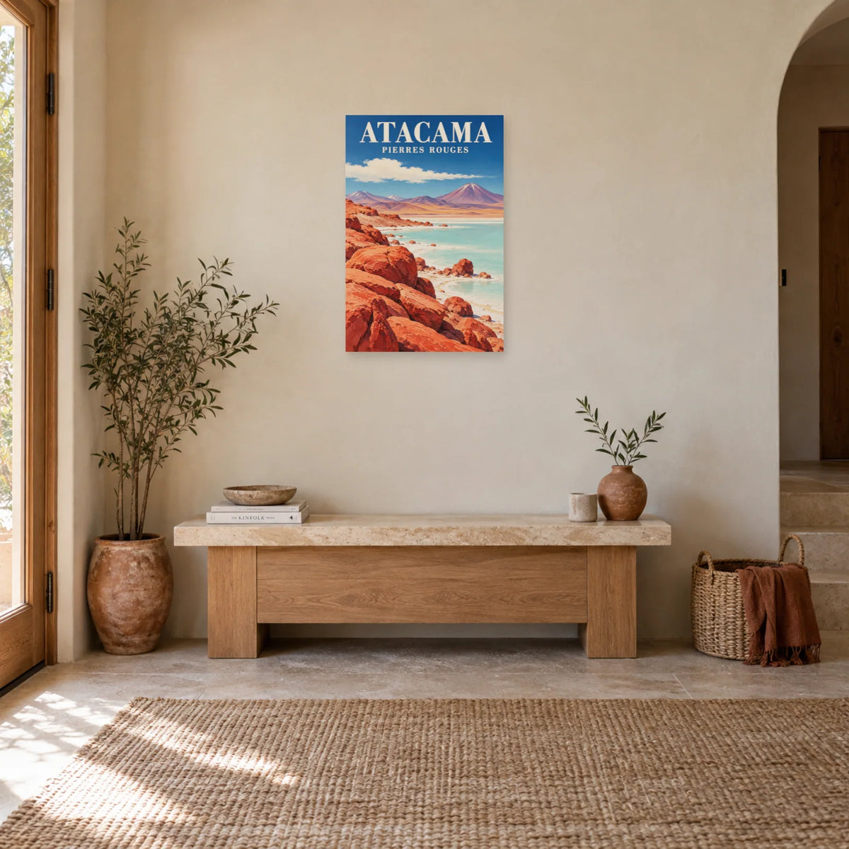 Affiche Atacama – Pierres rouges et lagune dans une entrée ou un couloir - Art Virtuoso