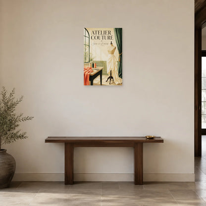 Affiche Atelier couture, soie et lumière dans une entrée ou un couloir - Art Virtuoso