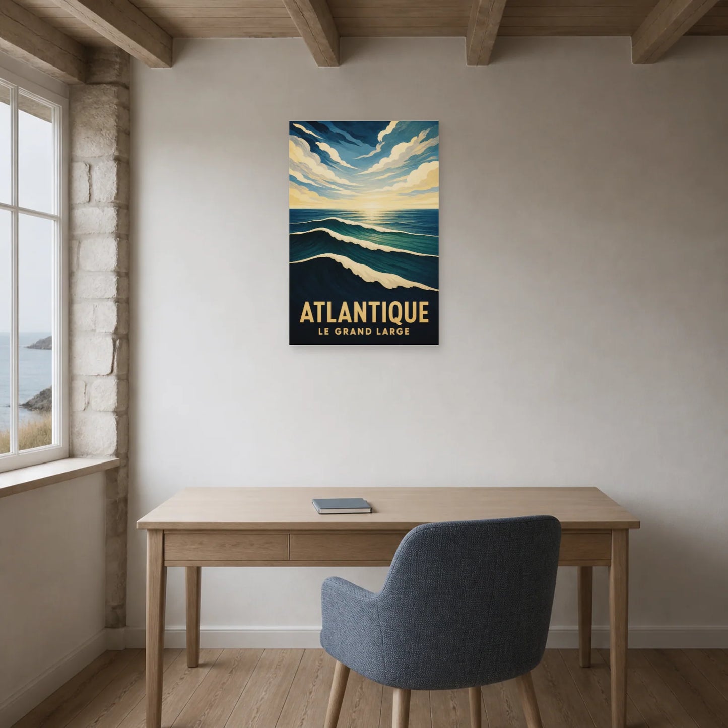 Affiche Atlantique – Le Grand Large dans un bureau - Art Virtuoso