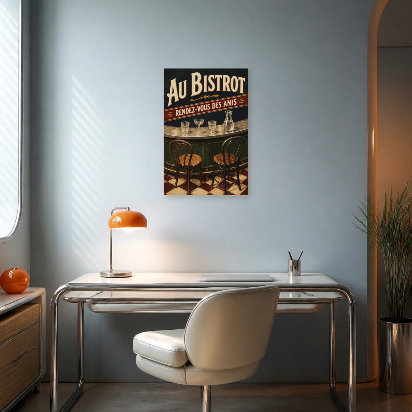 Affiche Au Bistrot – Rendez-Vous des Amis dans un bureau - Art Virtuoso