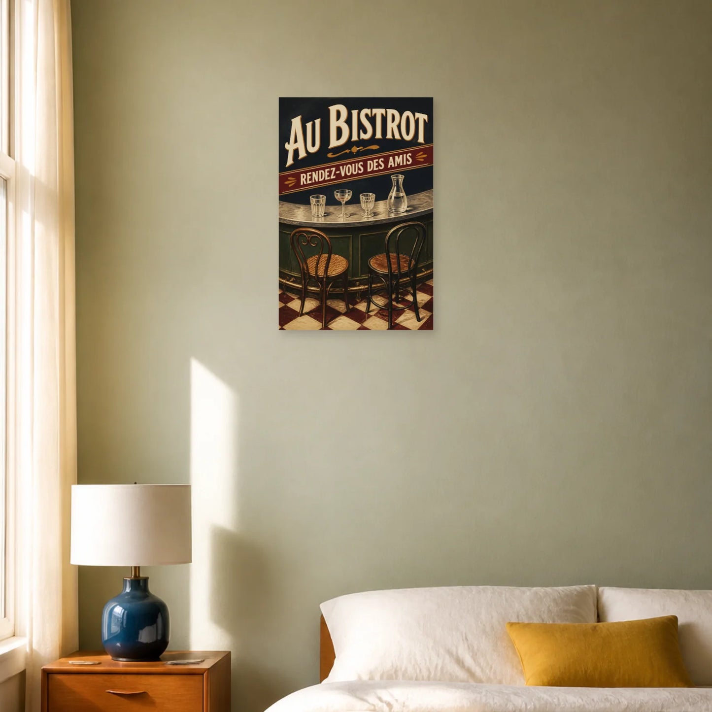 Affiche Au Bistrot – Rendez-Vous des Amis dans une chambre - Art Virtuoso
