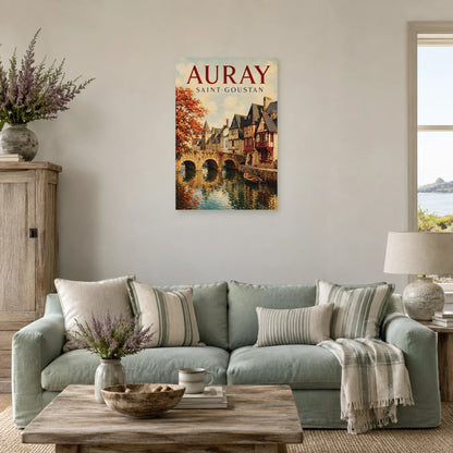 Affiche Auray - Port de Saint-Goustan dans un salon - Art Virtuoso