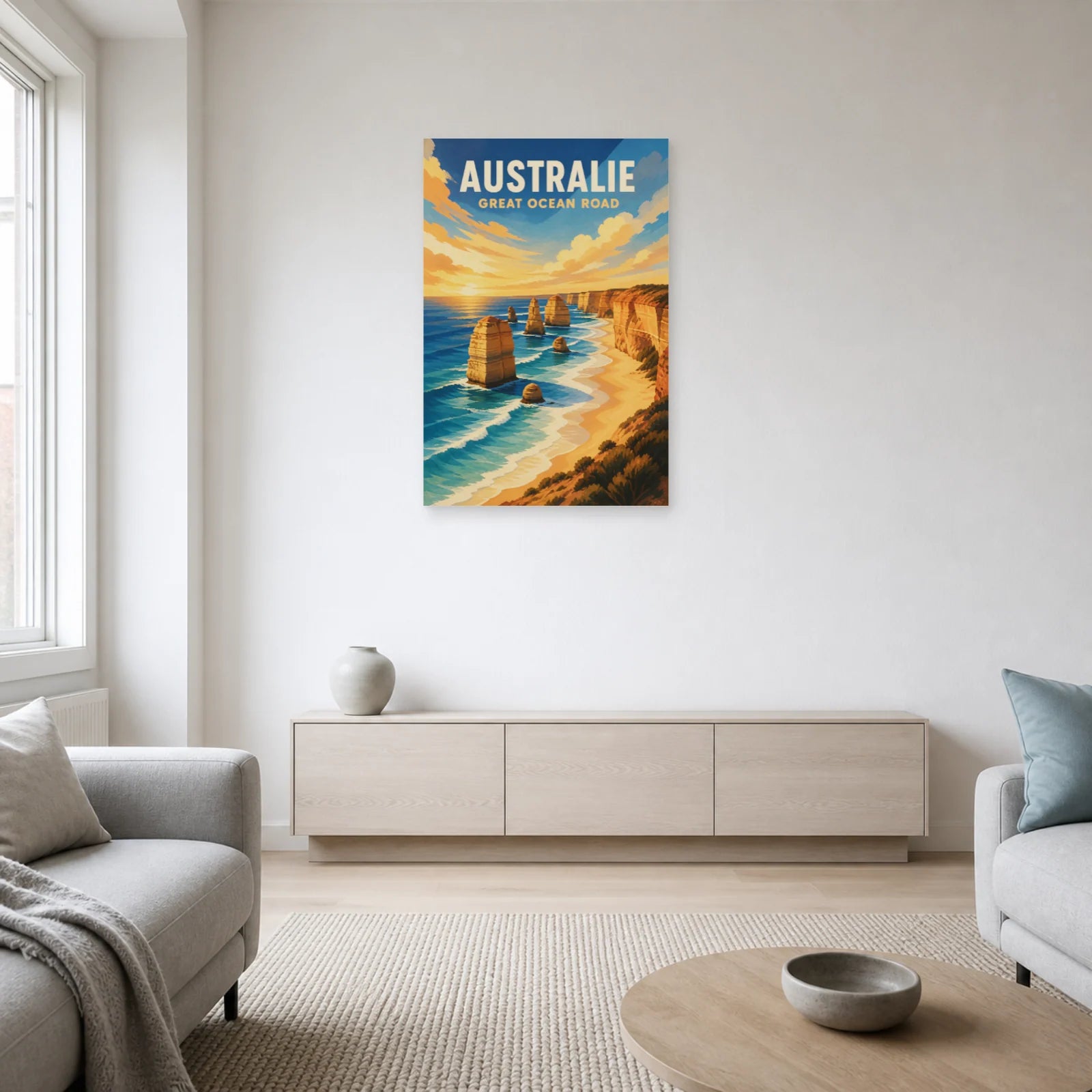 Affiche Australie – Great Ocean Road dans un salon - Art Virtuoso