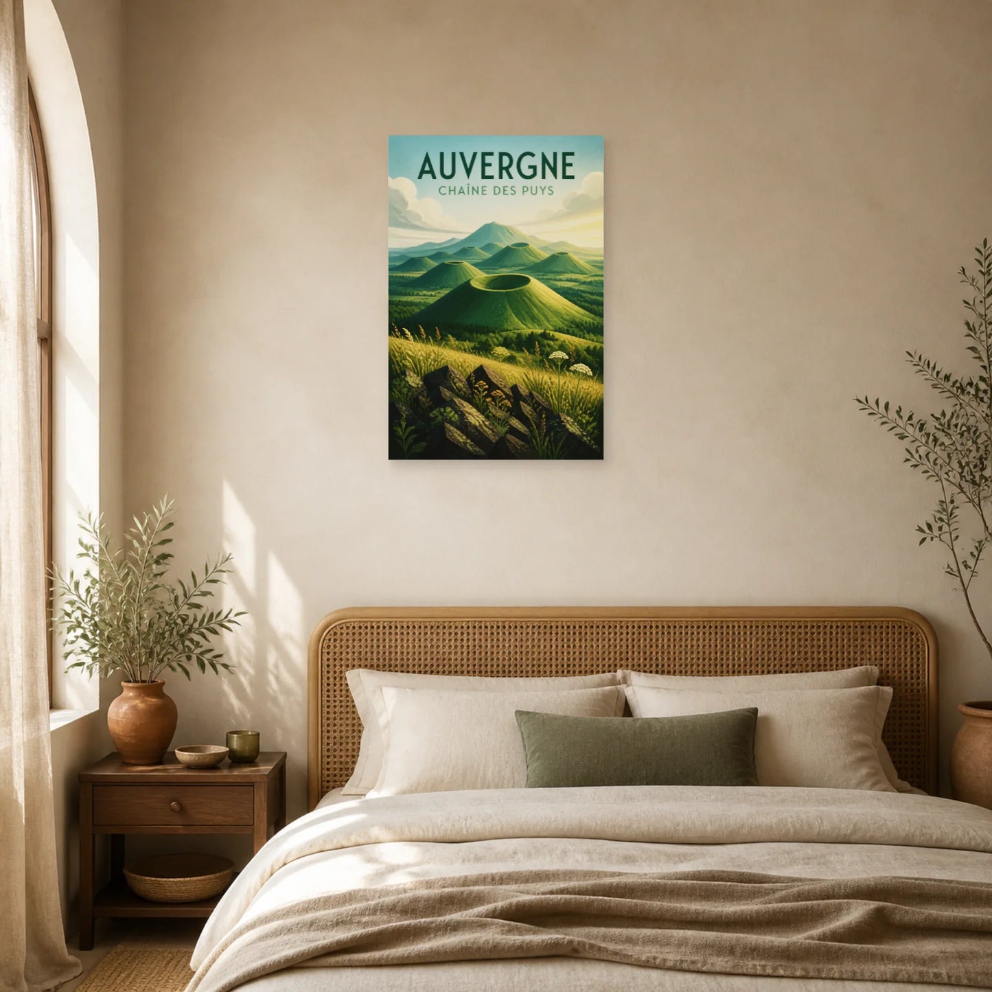 Affiche Auvergne – Chaîne des Puys dans une chambre - Art Virtuoso