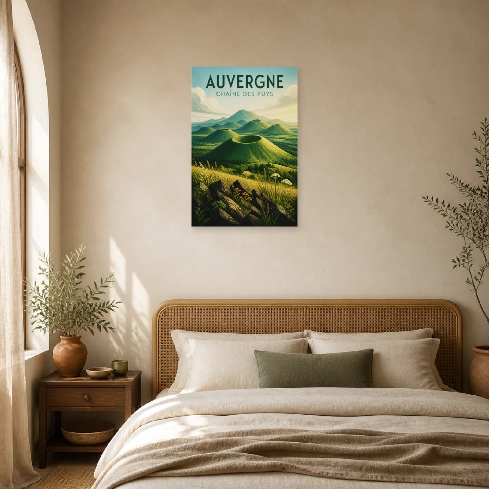 Affiche Auvergne – Chaîne des Puys dans une chambre - Art Virtuoso