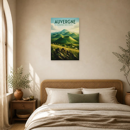 Affiche Auvergne – Chaîne des Puys dans une chambre - Art Virtuoso