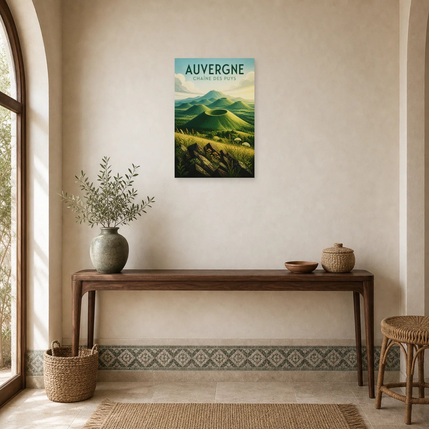 Affiche Auvergne – Chaîne des Puys dans une entrée ou un couloir - Art Virtuoso