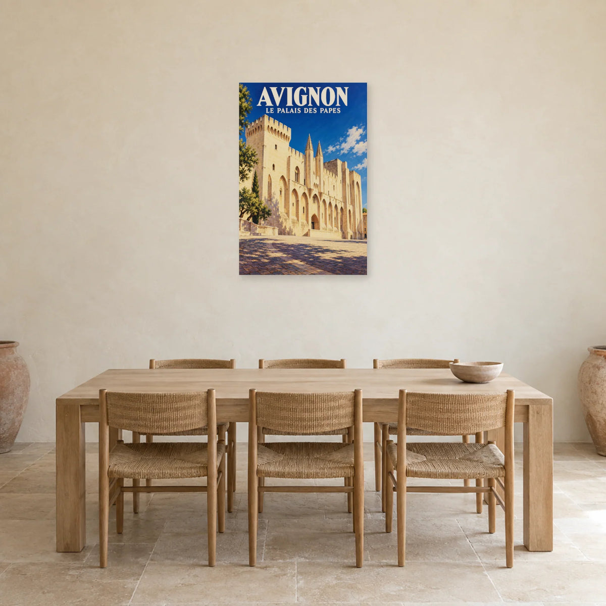 Affiche Avignon Palais des Papes dans une salle à manger - Art Virtuoso
