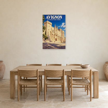 Affiche Avignon Palais des Papes dans une salle à manger - Art Virtuoso